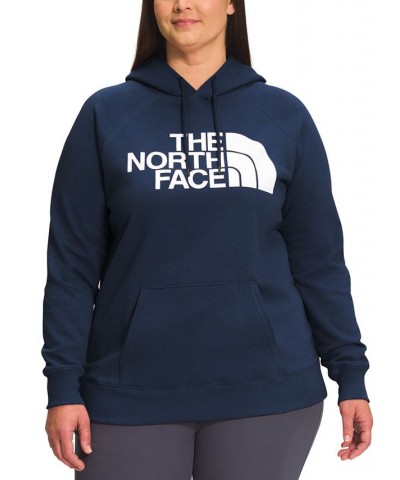 Plus Size Half Dome Pullover Hoodie Blue $40.50 Sweatshirts