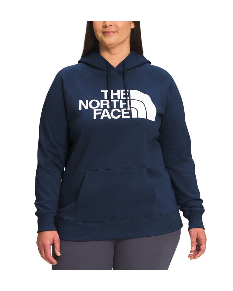 Plus Size Half Dome Pullover Hoodie Blue $40.50 Sweatshirts