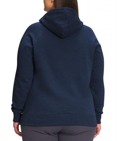 Plus Size Half Dome Pullover Hoodie Blue $40.50 Sweatshirts