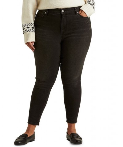 Plus-Size High-Rise Skinny Ankle Jeans Empire Black Wash $40.00 Jeans