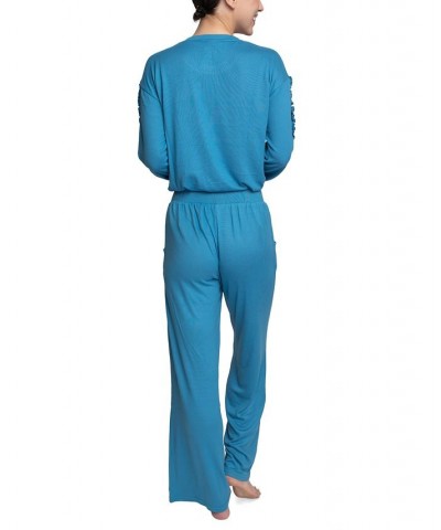 Women's Considered Comfort Lounge Pajama Set Blue $33.92 Sleepwear