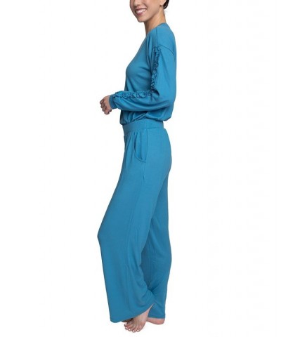 Women's Considered Comfort Lounge Pajama Set Blue $33.92 Sleepwear