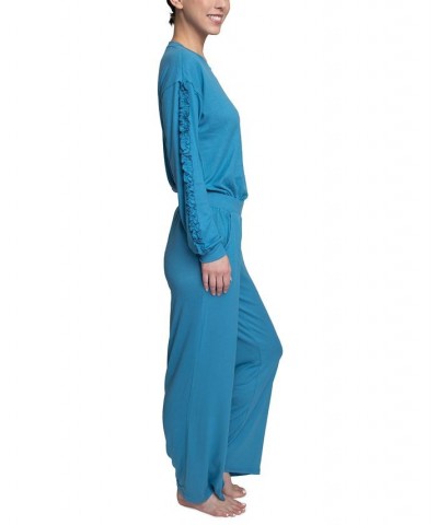 Women's Considered Comfort Lounge Pajama Set Blue $33.92 Sleepwear