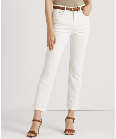 Women's High-Rise Straight Ankle Jeans White Wash $45.00 Jeans