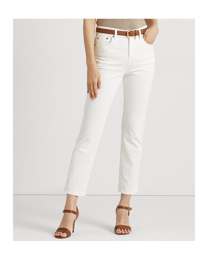 Women's High-Rise Straight Ankle Jeans White Wash $45.00 Jeans