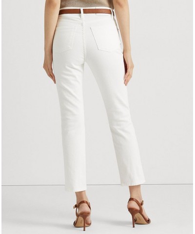 Women's High-Rise Straight Ankle Jeans White Wash $45.00 Jeans