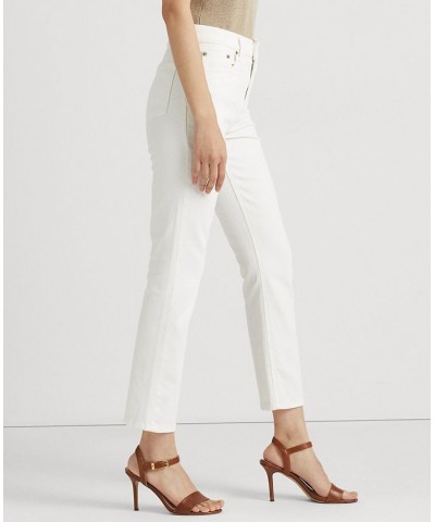 Women's High-Rise Straight Ankle Jeans White Wash $45.00 Jeans