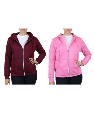 Women's Fleece Lined Zip Hoodie Pack of 2 Black Charcoal $30.60 Sweatshirts