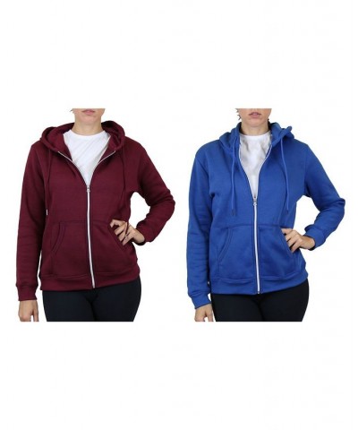 Women's Fleece Lined Zip Hoodie Pack of 2 Black Charcoal $30.60 Sweatshirts