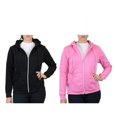 Women's Fleece Lined Zip Hoodie Pack of 2 Black Charcoal $30.60 Sweatshirts