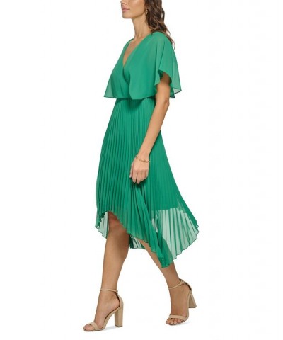 Chiffon Pleated Dress Green $40.28 Dresses