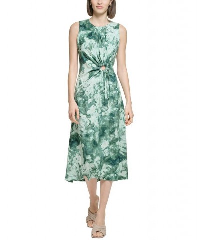 Women's Tie-Dye Cutout Sleeveless Midi Dress Sequoia Multi $61.92 Dresses