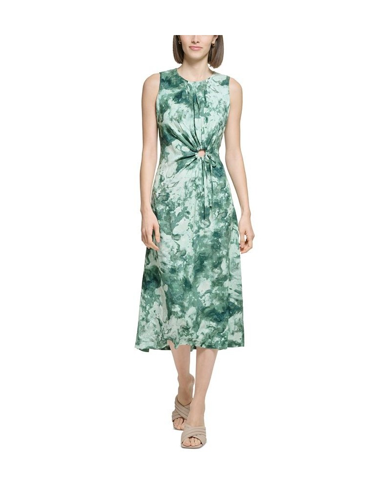 Women's Tie-Dye Cutout Sleeveless Midi Dress Sequoia Multi $61.92 Dresses