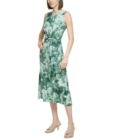 Women's Tie-Dye Cutout Sleeveless Midi Dress Sequoia Multi $61.92 Dresses