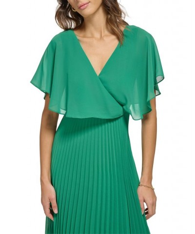 Chiffon Pleated Dress Green $40.28 Dresses