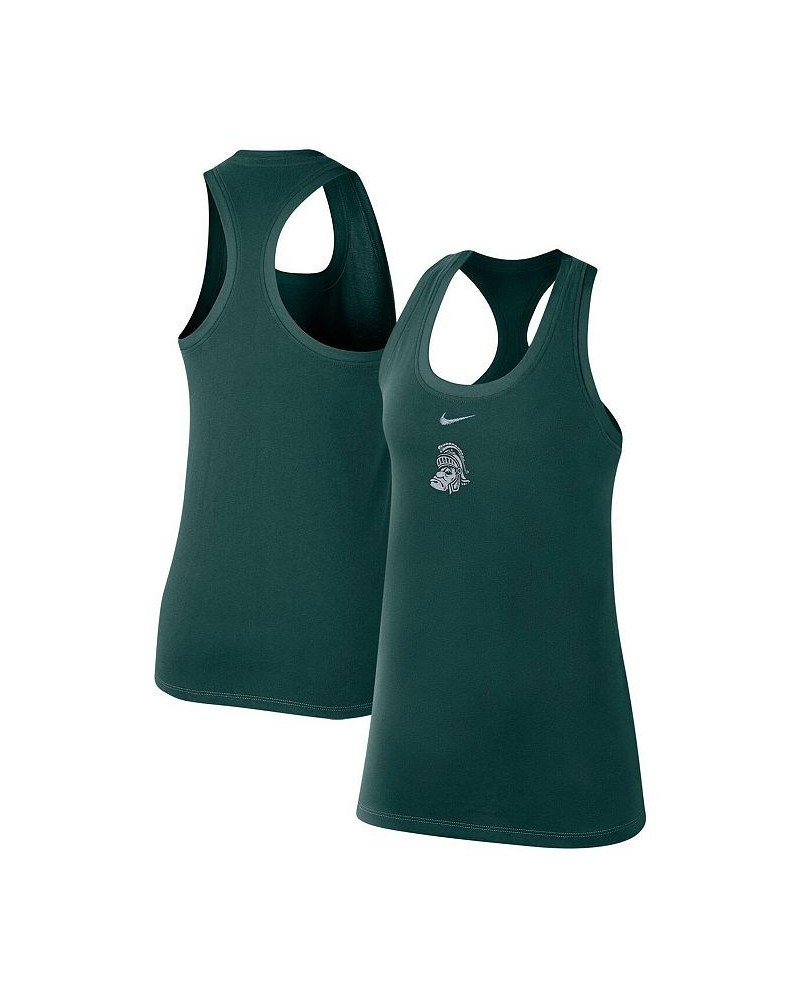 Women's Green Michigan State Spartans Varsity Stack Vault Racerback Scoop Neck Tank Top Green $22.03 Tops