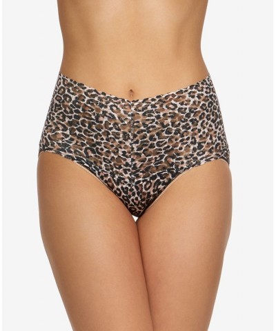 Women's High-Waist Leopard-Print Brief Underwear 2X2124 Brown/black $21.46 Panty