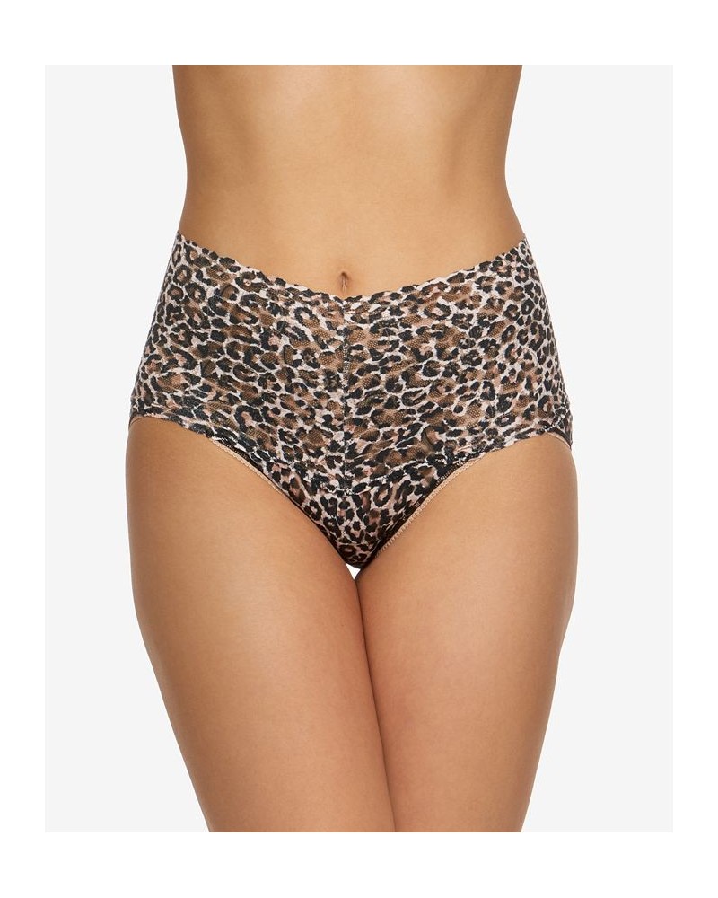 Women's High-Waist Leopard-Print Brief Underwear 2X2124 Brown/black $21.46 Panty