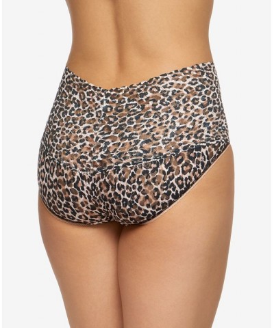 Women's High-Waist Leopard-Print Brief Underwear 2X2124 Brown/black $21.46 Panty