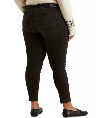 Plus-Size High-Rise Skinny Ankle Jeans Empire Black Wash $40.00 Jeans