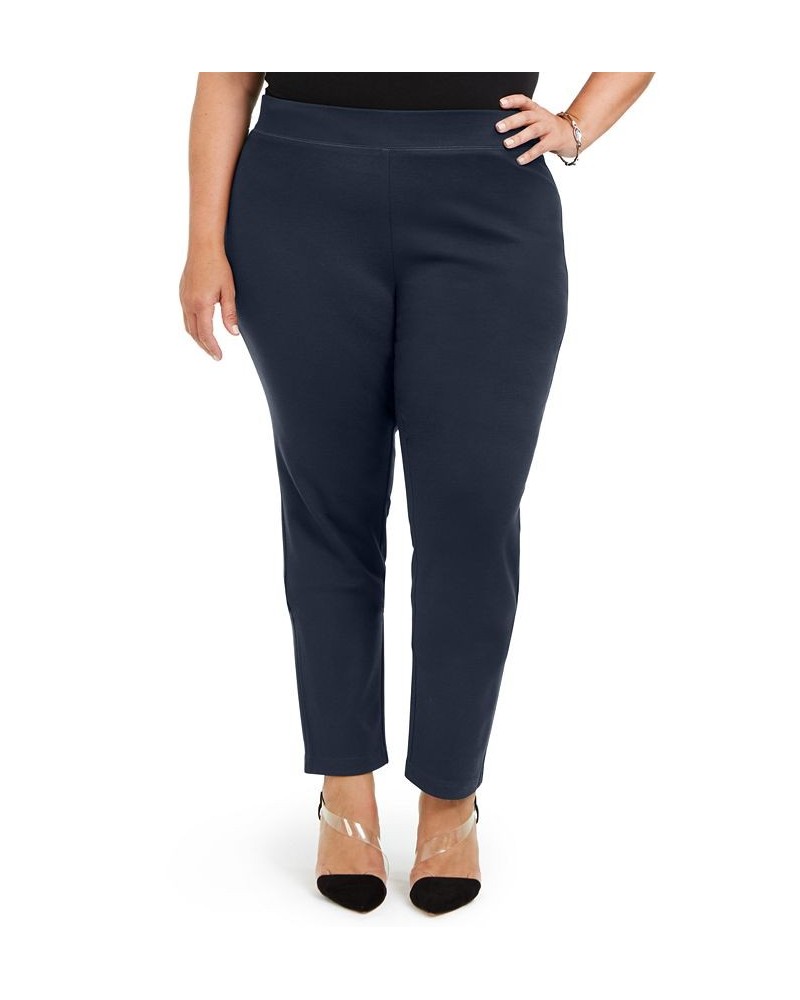 Plus Size Skinny Pull-On Ponte Pants Deep Twilight $22.39 Pants