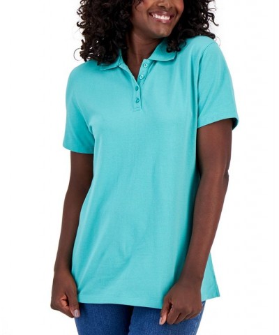 Petite Knit Cotton Polo Mint Condition $9.50 Tops