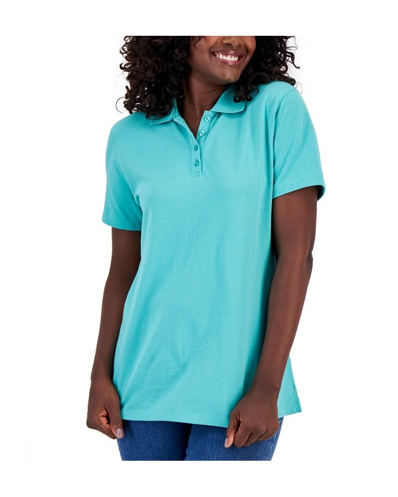 Petite Knit Cotton Polo Mint Condition $9.50 Tops