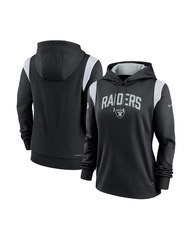 Women's Black Las Vegas Raiders Sideline Stack Performance Pullover Hoodie Black $47.50 Sweatshirts