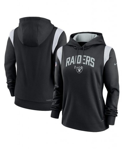 Women's Black Las Vegas Raiders Sideline Stack Performance Pullover Hoodie Black $47.50 Sweatshirts