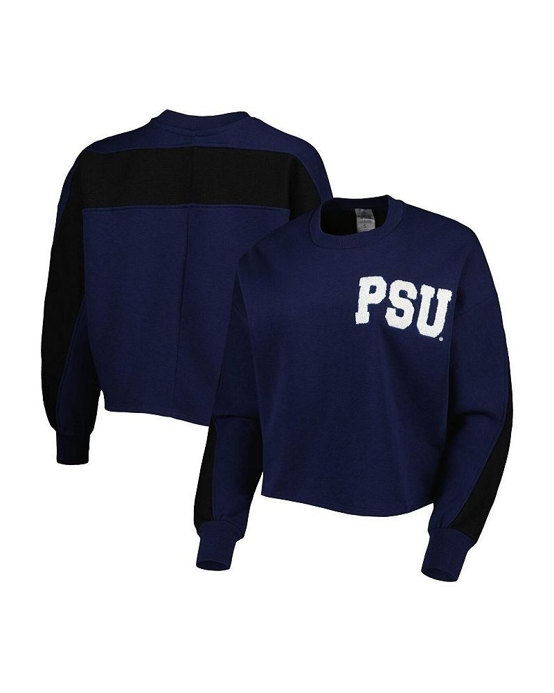 Women's Navy Penn State Nittany Lions Back To Reality Colorblock Pullover Sweatshirt Navy $35.09 Sweatshirts