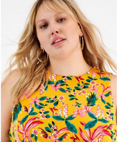 Plus Size Printed Crossover Cropped Tank Kauai Garden $13.63 Tops