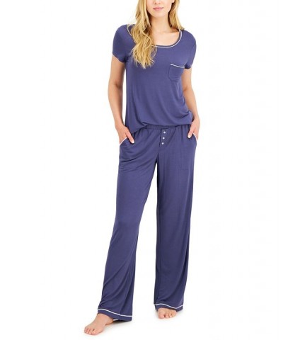 Women's Ultra-Soft Pajama Set Blue $17.36 Sleepwear