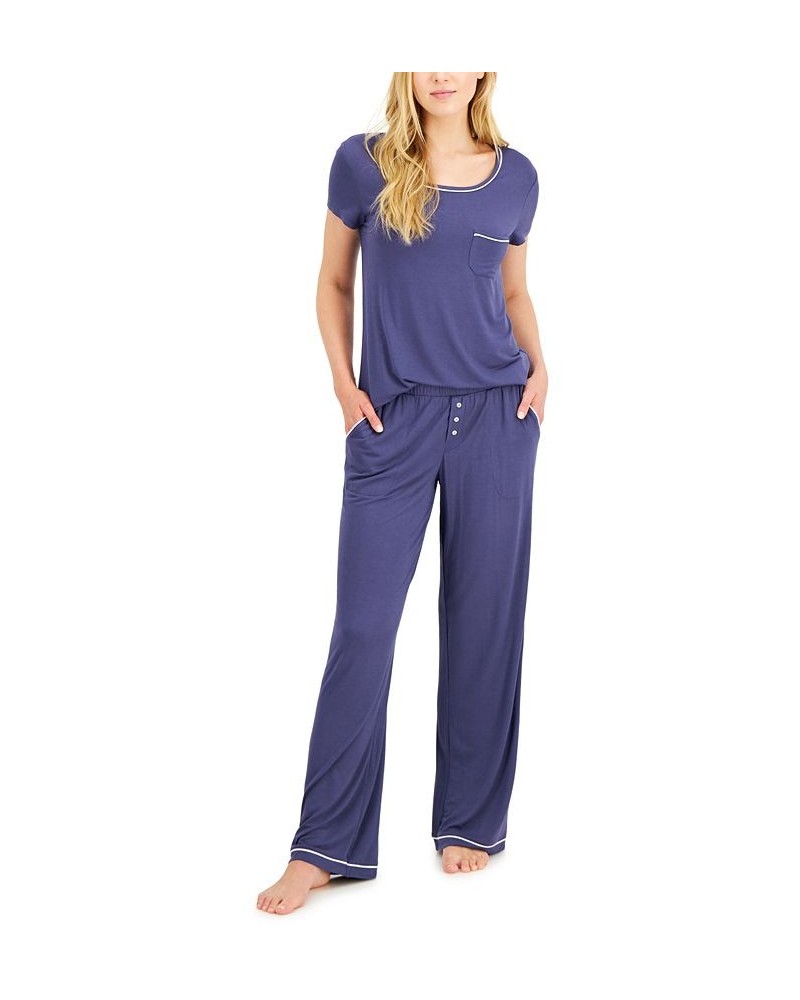 Women's Ultra-Soft Pajama Set Blue $17.36 Sleepwear