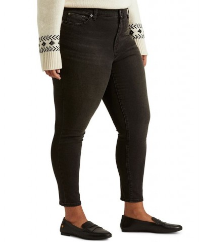 Plus-Size High-Rise Skinny Ankle Jeans Empire Black Wash $40.00 Jeans