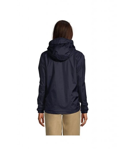 School Uniform Women's Fleece Lined Rain Jacket Blue $33.25 Jackets