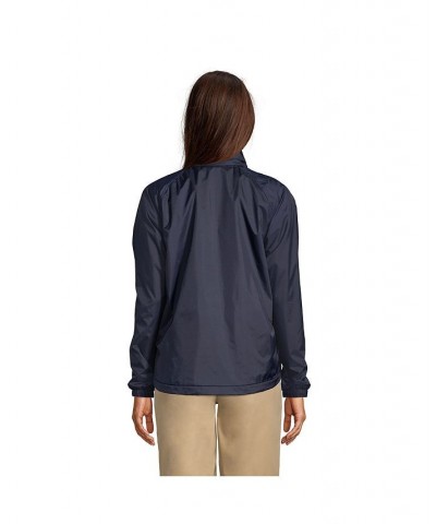 School Uniform Women's Fleece Lined Rain Jacket Blue $33.25 Jackets