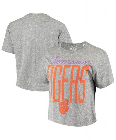 Women's Heathered Gray Clemson Tigers Sanibel Knobi Crop T-shirt Heathered Gray $20.00 Tops