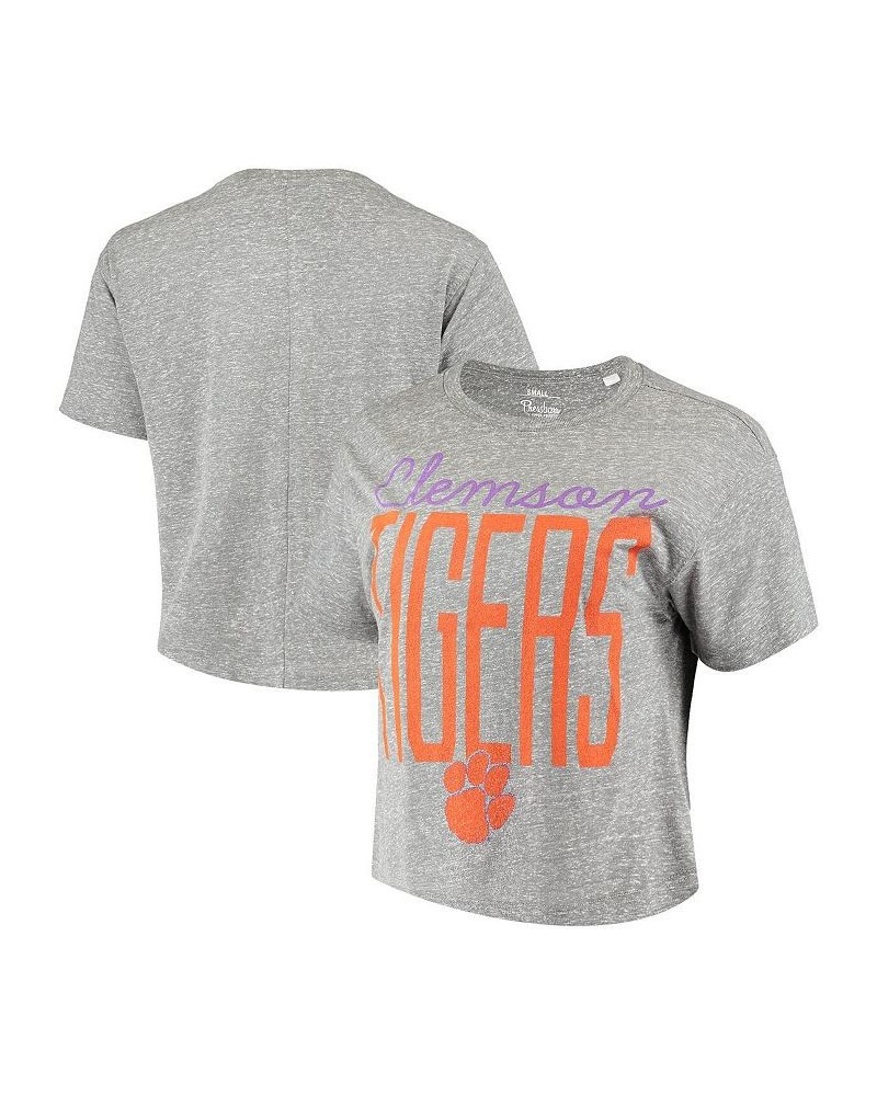 Women's Heathered Gray Clemson Tigers Sanibel Knobi Crop T-shirt Heathered Gray $20.00 Tops