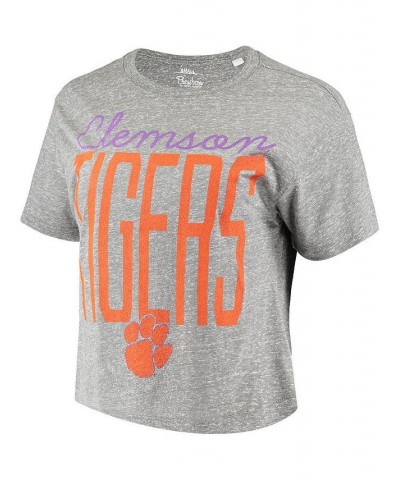 Women's Heathered Gray Clemson Tigers Sanibel Knobi Crop T-shirt Heathered Gray $20.00 Tops