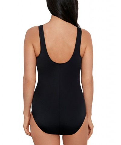 Shape Solver Sport Women's Sharp Therapy One-Piece Swimsuit Black/White $43.66 Swimsuits