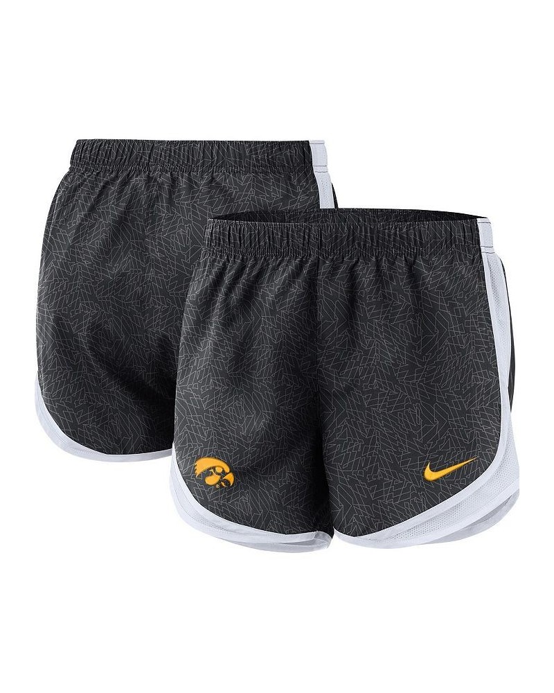 Women's Black White Iowa Hawkeyes Performance Tempo Shorts Black, White $25.91 Shorts