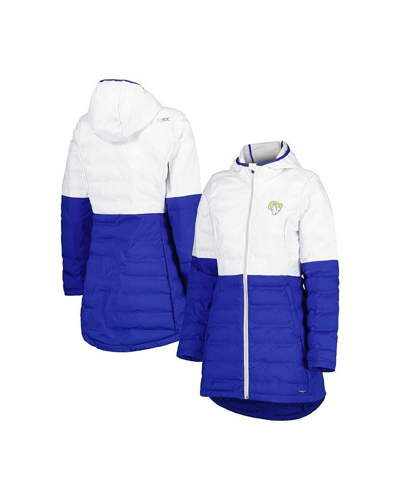 Women's White Royal Los Angeles Rams Willow Quilted Hoodie Full-Zip Jacket White, Royal $54.00 Jackets