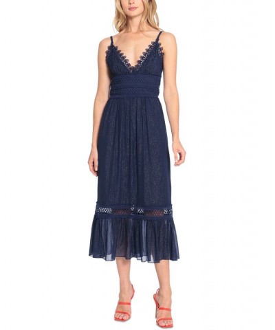 Women's Lace-Trimmed Midi Dress Royal Navy $55.30 Dresses