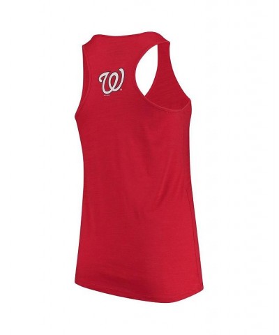 Women's Red Washington Nationals Plus Size Swing for the Fences Racerback Tank Top Red $29.00 Tops