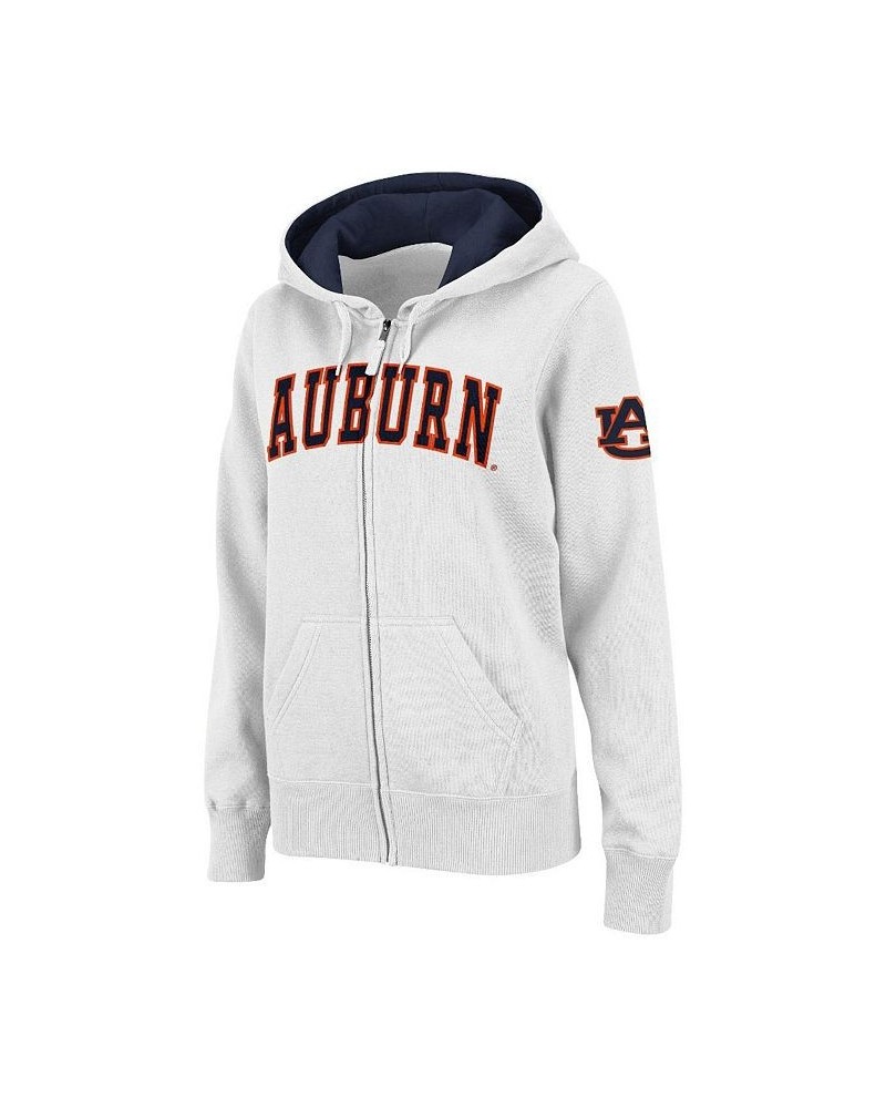 Women's Stadium Athletic White Auburn Tigers Arched Name Full-Zip Hoodie White $26.65 Sweatshirts