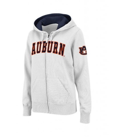 Women's Stadium Athletic White Auburn Tigers Arched Name Full-Zip Hoodie White $26.65 Sweatshirts