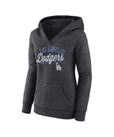 Women's Branded Heather Charcoal Los Angeles Dodgers Simplicity Crossover V-Neck Pullover Hoodie Heather Charcoal $30.00 Swea...