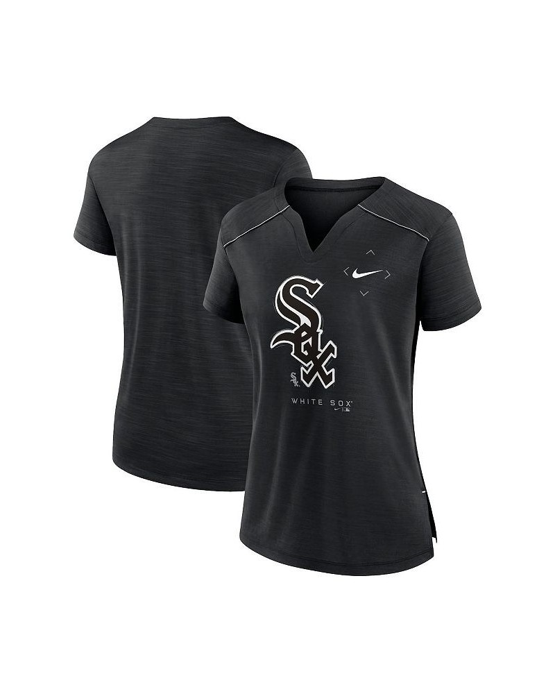 Women's Black Chicago White Sox Pure Pride Boxy Performance Notch Neck T-shirt Black $18.90 Tops