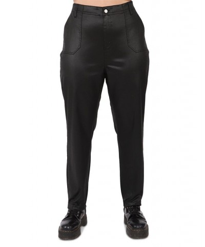 Trendy Plus Size Coated Jogger Pants Coated Black $15.42 Pants