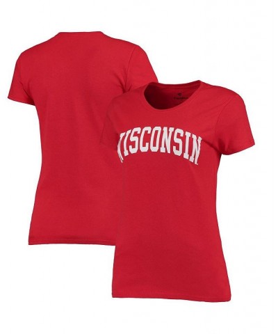 Women's Branded Red Wisconsin Badgers Basic Arch T-shirt Red $14.74 Tops